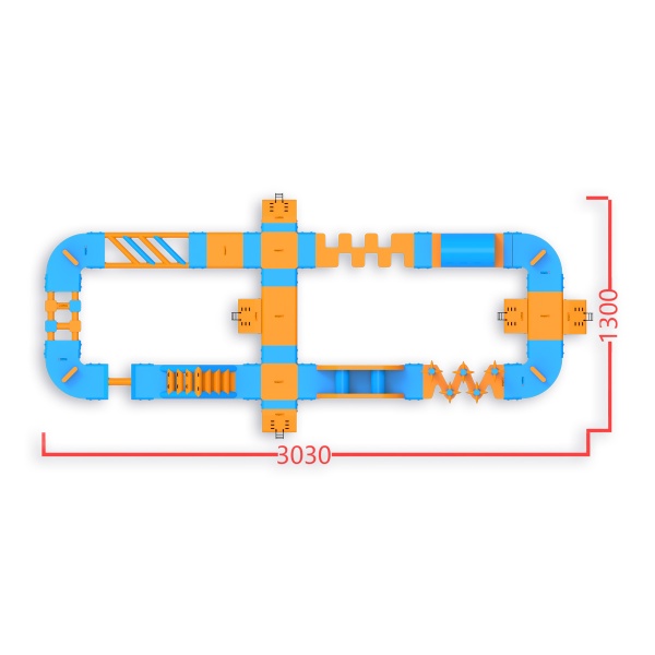 Ro aufblasbarer Wasserpark (30 x 13 m)