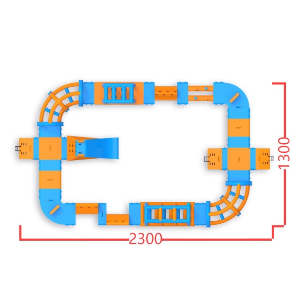 Omikron aufblasbarer Wasserpark (23 x 13 m)
