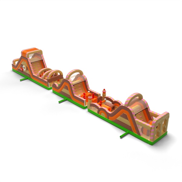 Aufblasbarer Hindernisparcours Bonbons - 30 m