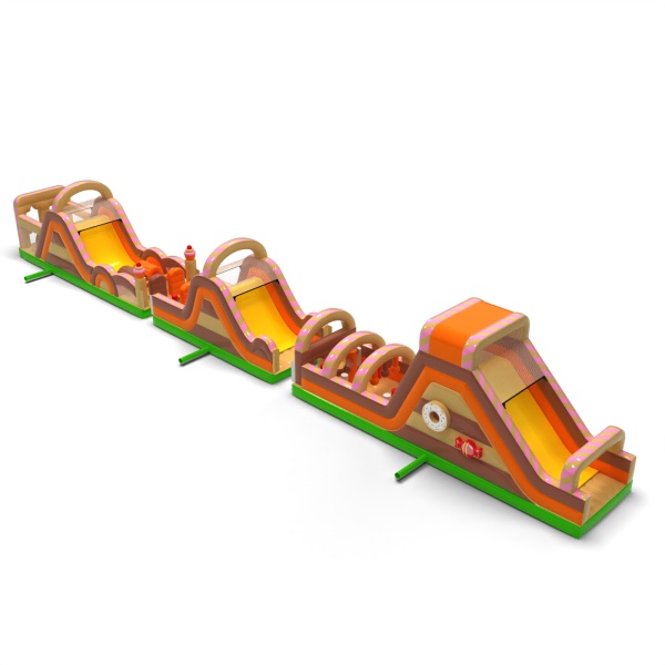 Aufblasbarer Hindernisparcours Bonbons - 30 m
