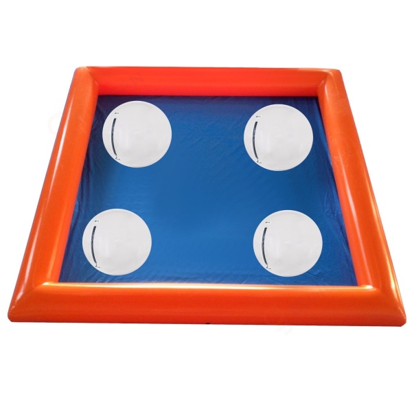 SET 4 Wasserlaufbälle TPU Premium + aufblasbares Becken 6 × 6 m