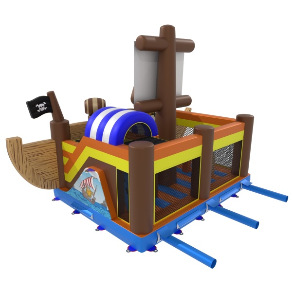 Aufblasbarer Spielplatz Schiff im Piraten-Motiv