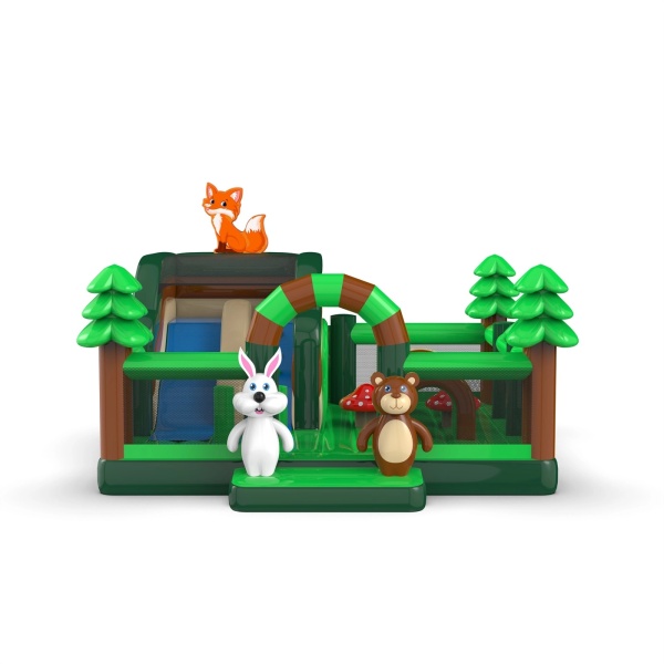 Aufblasbarer Spielplatz 6x6 im Wald-Motiv