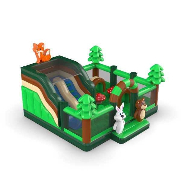 Aufblasbarer Spielplatz 6x6 im Wald-Motiv