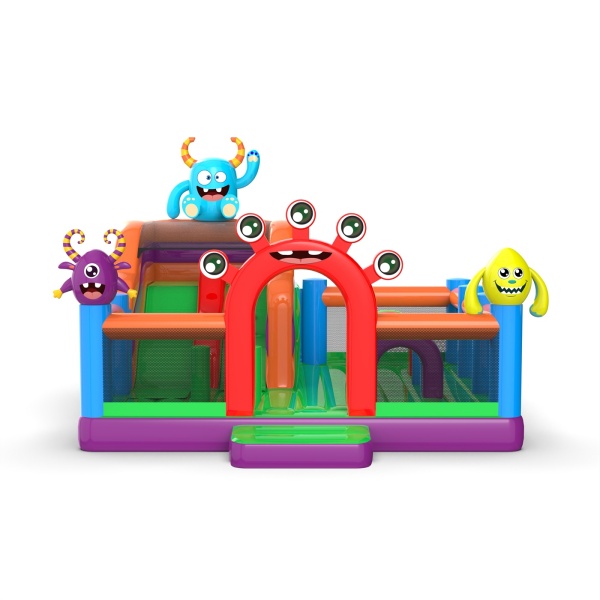 Aufblasbarer Spielplatz 6x6 im Monster-Motiv