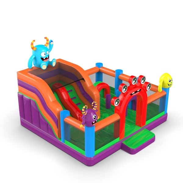 Aufblasbarer Spielplatz 6x6 im Monster-Motiv