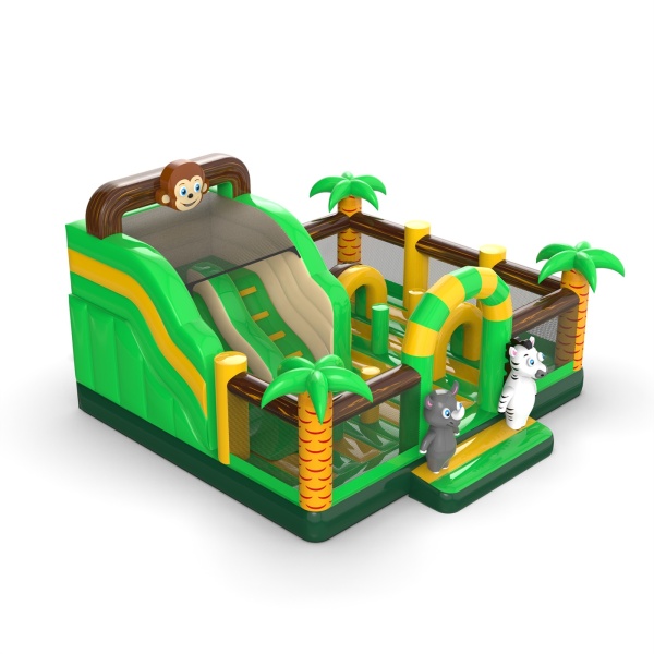 Aufblasbarer Spielplatz 6x6 im Dschungel-Motiv