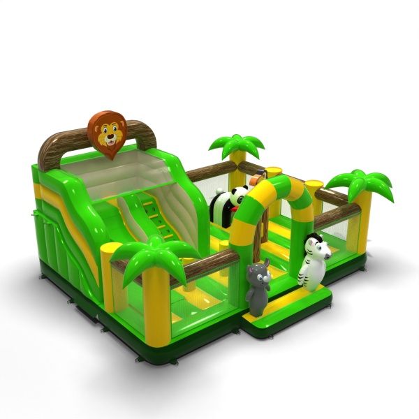 Aufblasbarer Spielplatz 8x6 im Dschungel-Motiv