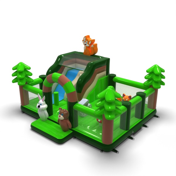 Aufblasbarer Spielplatz 8x6 im Wald-Motiv