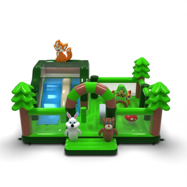 Aufblasbarer Spielplatz 8x6 im Wald-Motiv