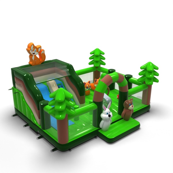 Aufblasbarer Spielplatz 8x6 im Wald-Motiv