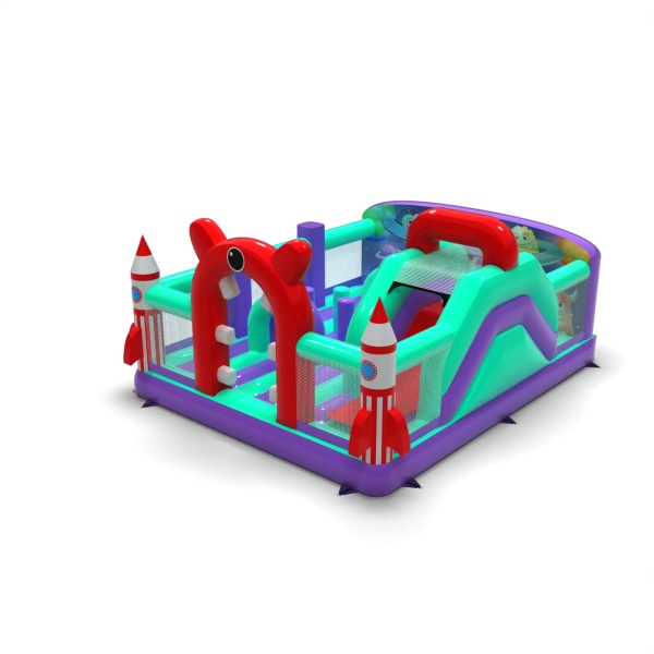 Aufblasbarer Spielplatz 6x5 - Weltraum-Combo-Motiv