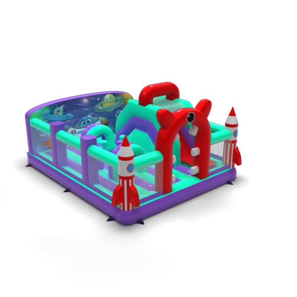 Aufblasbarer Spielplatz 6x5 - Weltraum-Combo-Motiv