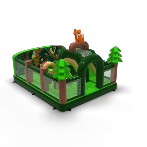 Aufblasbarer Spielplatz 6x5 im Wald-Motiv