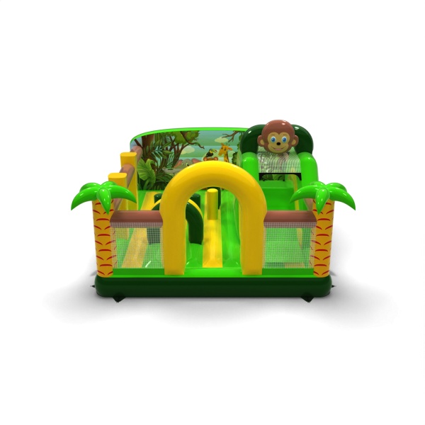 Aufblasbarer Spielplatz 6x5 im Dschungel-Motiv