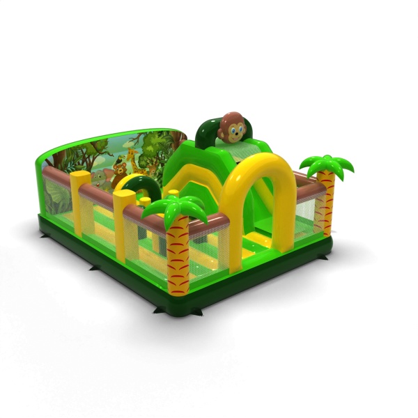 Aufblasbarer Spielplatz 6x5 im Dschungel-Motiv