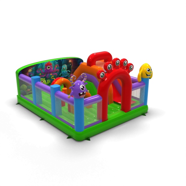 Aufblasbarer Spielplatz 6x5 im Monster-Motiv