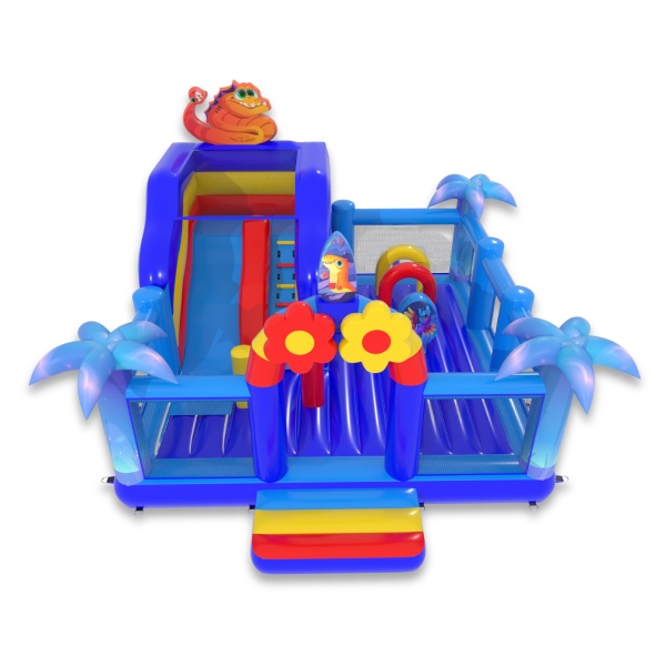 Aufblasbarer Spielplatz 6x6 im Motiv einer Zauberwelt