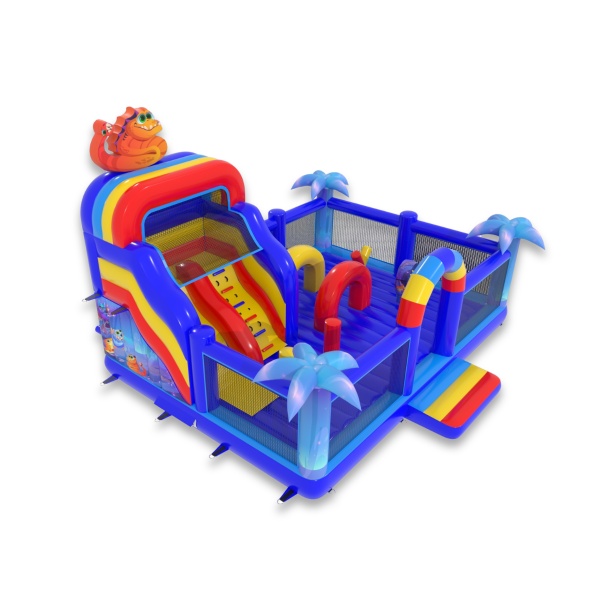 Aufblasbarer Spielplatz 8x6 im Motiv einer Zauberwelt
