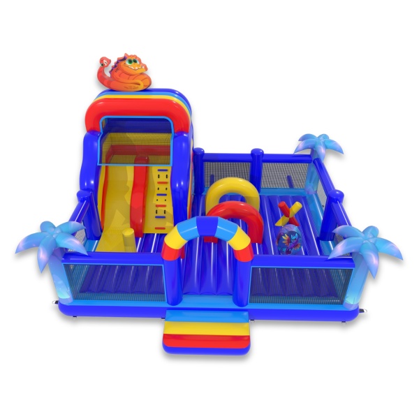 Aufblasbarer Spielplatz 8x6 im Motiv einer Zauberwelt