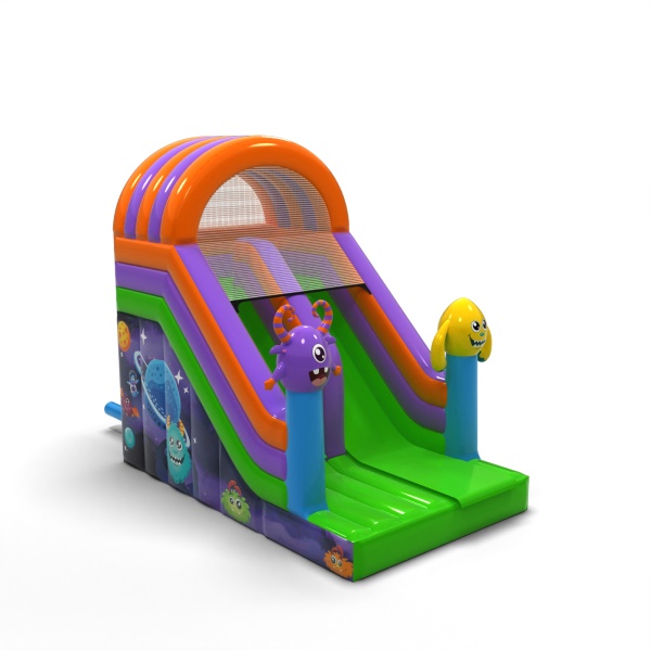 Aufblasbare Rutsche mit Aufdruck im Monster-Motiv