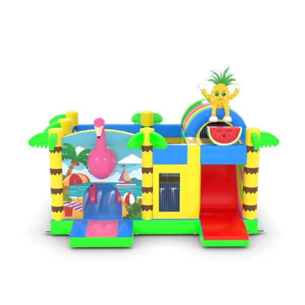 Hüpfburg combo im Hawaii-Motiv