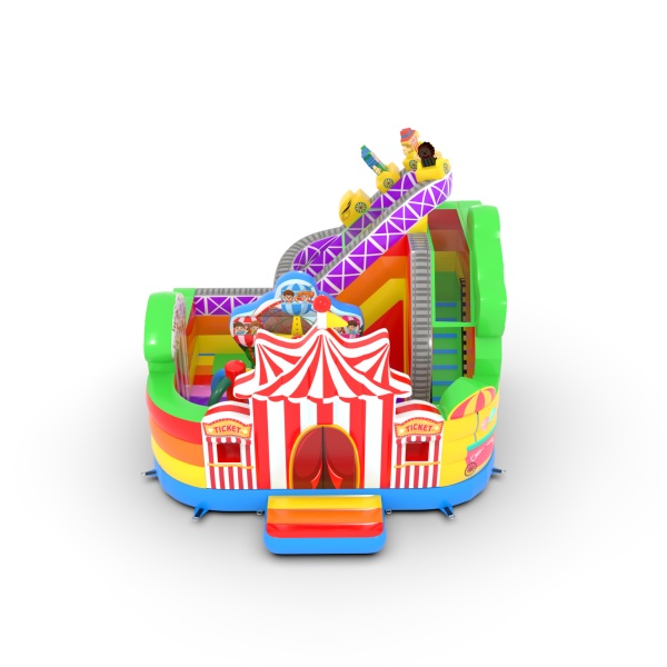 Aufblasbares Spielgerät mit Rutschen-Kombi Lunapark