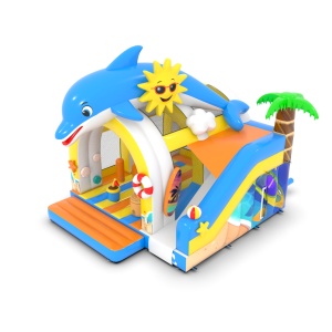 Aufblasbares Spielgerät mit Rutschen-Kombi im Hawaii-Motiv