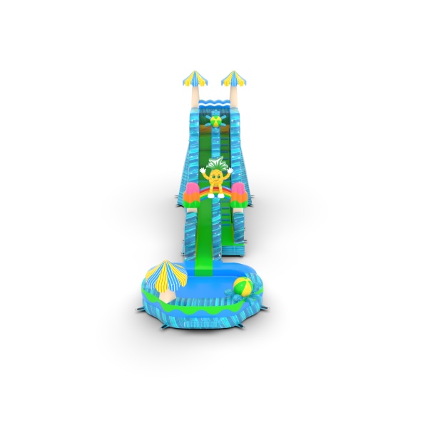 Aufblasbare Rutsche Wasser im Hawaii-Motiv - 12,9 m