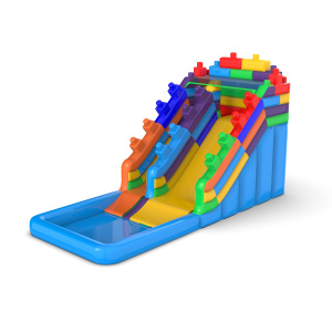 Bunte Blöcke aufblasbare Wasserrutsche