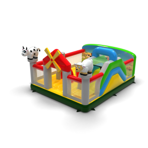 6x5 aufblasbarer Spielplatz mit dem Thema Bauernhof