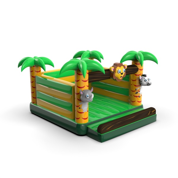 Aufblasbare Hüpfburg mit dem Dschungel-Motiv