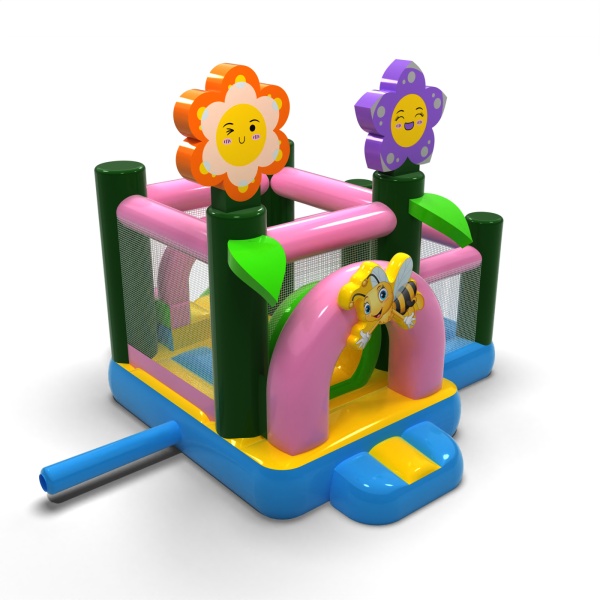 Kleine Hüpfburg mit Trockenbecken für Kinder - Frühlingsdesign