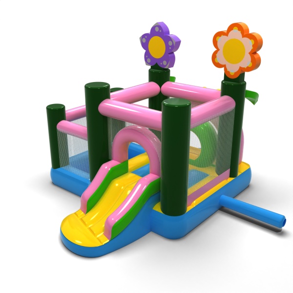 Kleine Hüpfburg mit Trockenbecken für Kinder - Frühlingsdesign