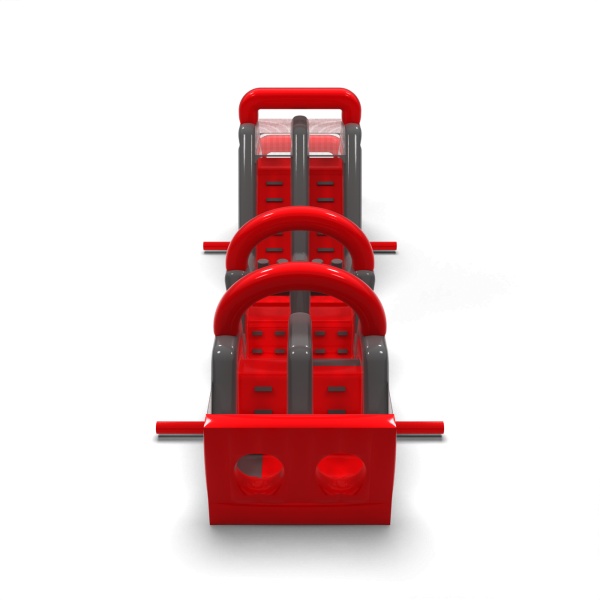 Aufblasbarer Hindernisparcours Rot - 15 m