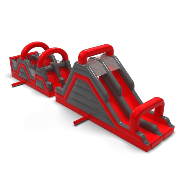 Aufblasbarer Hindernisparcours Rot - 15 m