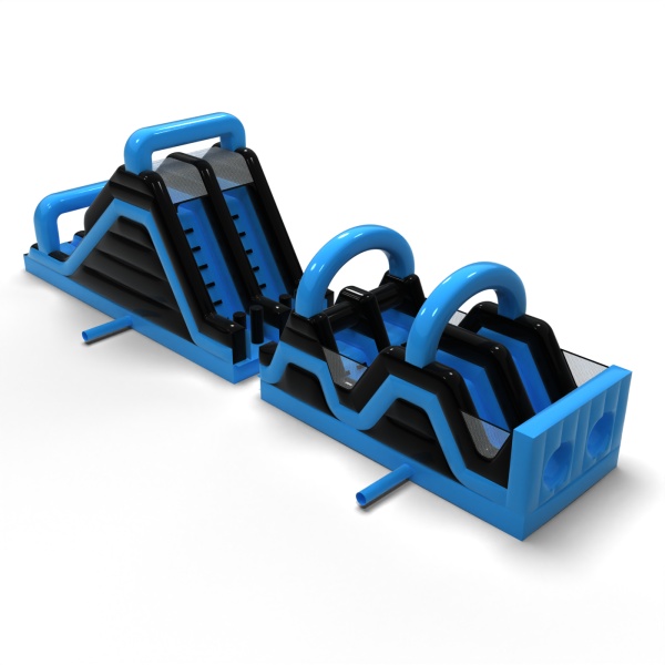 Aufblasbarer Hindernisparcours Race Blau - 15 m
