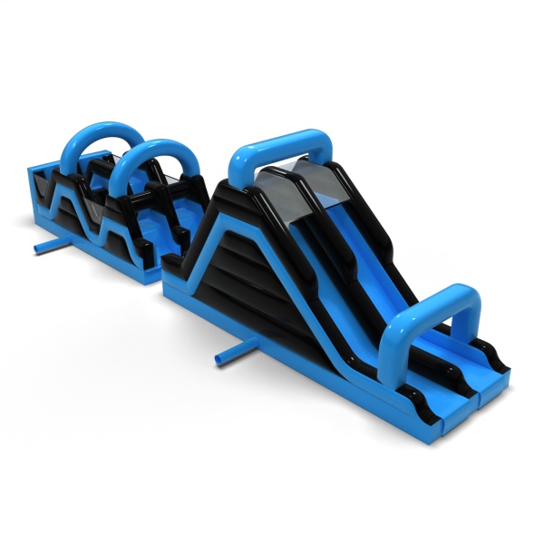 Aufblasbarer Hindernisparcours Race Blau - 15 m