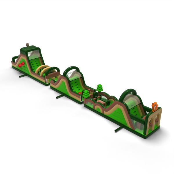 Aufblasbarer Hindernisparcours Wald - 30 m