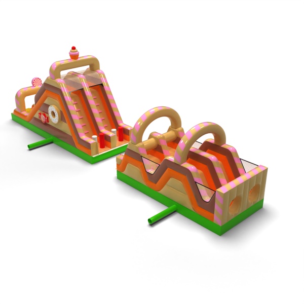 Aufblasbarer Hindernisparcours Bonbons - 15 m