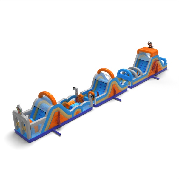 Aufblasbarer Hindernisparcours Piraten - 30 m
