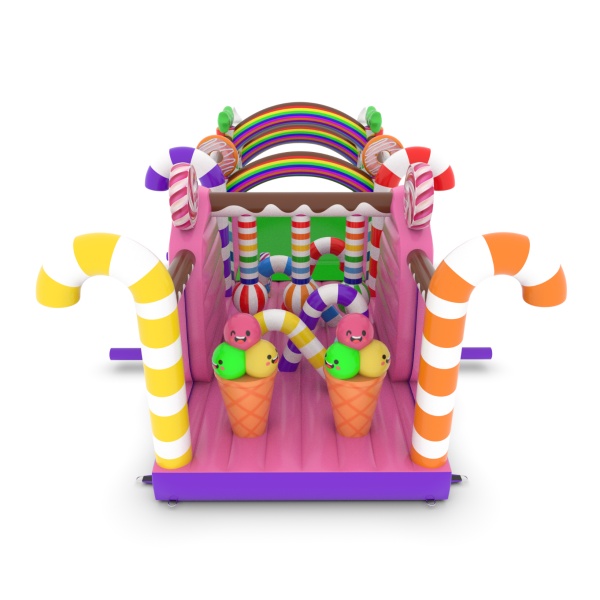 Aufblasbarer Hindernisparcours Bonbons - 10 m