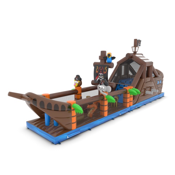 Aufblasbarer Hindernisparcours Piratenschiff - 17,3 m