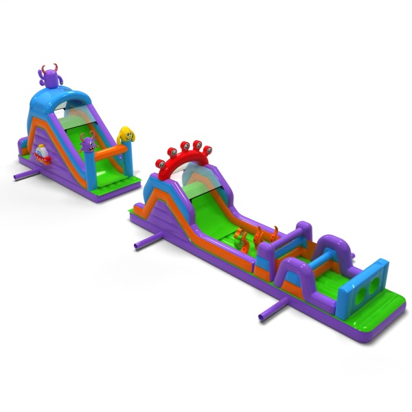 Aufblasbarer Hindernisparcours Monster - 20 m
