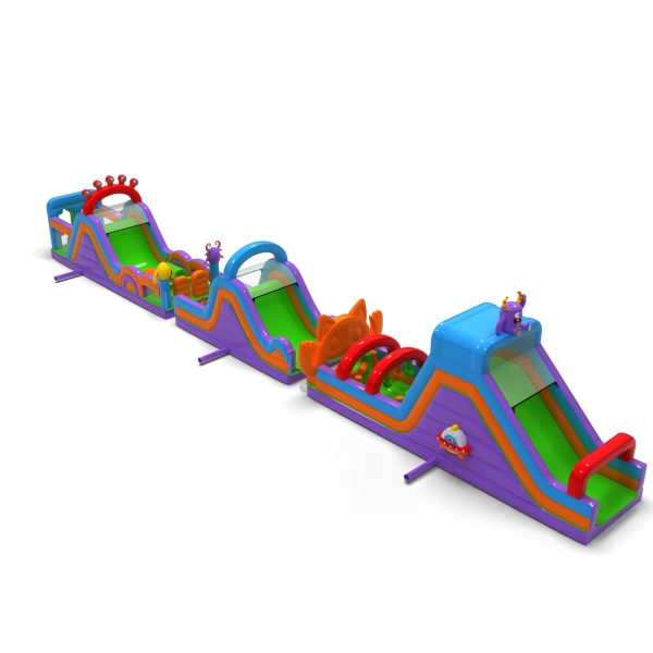 Aufblasbarer Hindernisparcours Monster - 30 m
