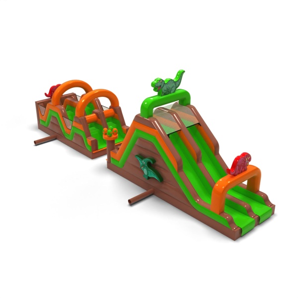 Aufblasbarer Hindernisparcours Dino - 15 m