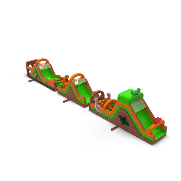 Aufblasbarer Hindernisparcours Dino - 30 m