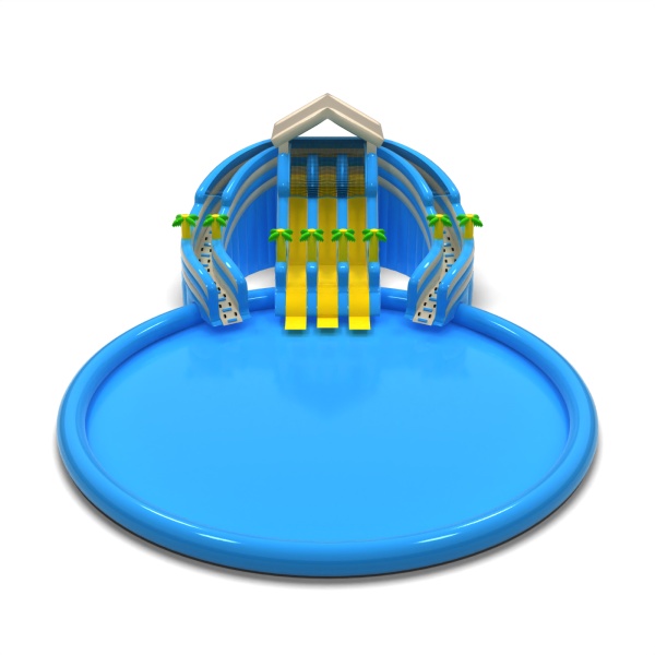 Bodengebundener aufblasbarer Wasserpark im Hawaii-Motiv