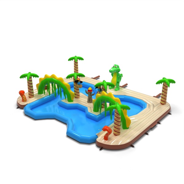 Aufblasbare Wasserinsel im Hawaii-Motiv