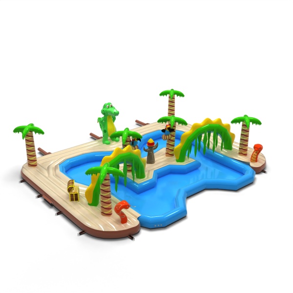 Aufblasbare Wasserinsel im Hawaii-Motiv